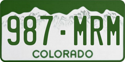 CO license plate 987MRM