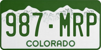 CO license plate 987MRP
