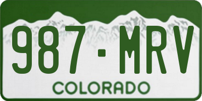 CO license plate 987MRV