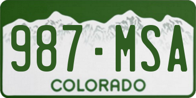 CO license plate 987MSA