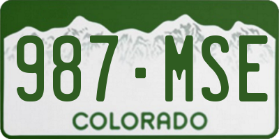 CO license plate 987MSE