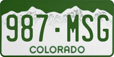 CO license plate 987MSG