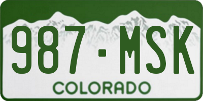 CO license plate 987MSK