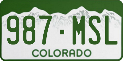 CO license plate 987MSL