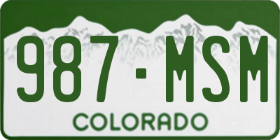 CO license plate 987MSM
