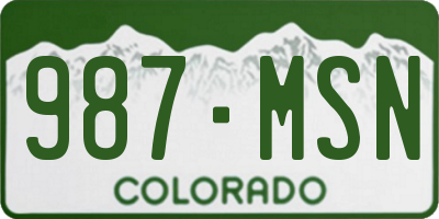CO license plate 987MSN