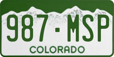 CO license plate 987MSP
