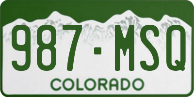 CO license plate 987MSQ