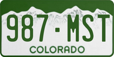 CO license plate 987MST