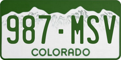 CO license plate 987MSV