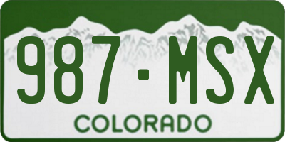 CO license plate 987MSX