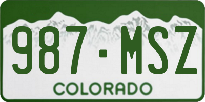 CO license plate 987MSZ