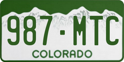 CO license plate 987MTC