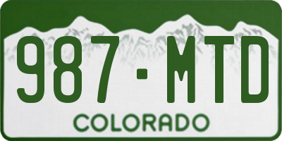 CO license plate 987MTD