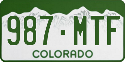 CO license plate 987MTF