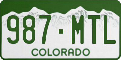 CO license plate 987MTL
