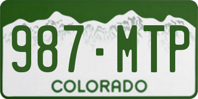 CO license plate 987MTP