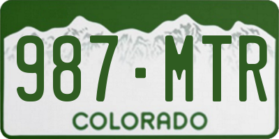 CO license plate 987MTR