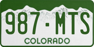 CO license plate 987MTS