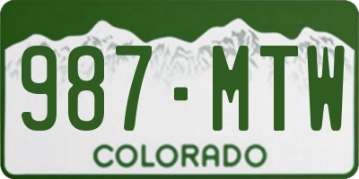 CO license plate 987MTW