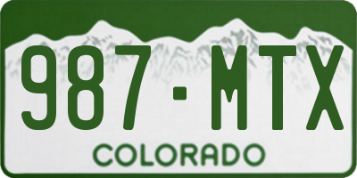 CO license plate 987MTX