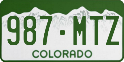 CO license plate 987MTZ