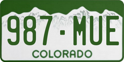 CO license plate 987MUE
