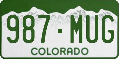 CO license plate 987MUG