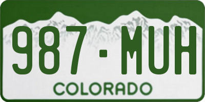 CO license plate 987MUH