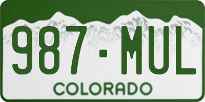 CO license plate 987MUL