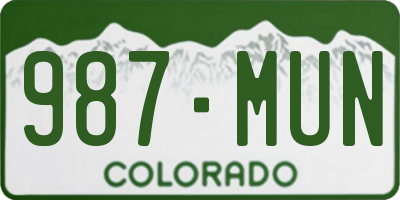 CO license plate 987MUN