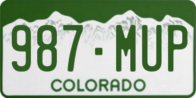 CO license plate 987MUP