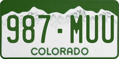 CO license plate 987MUU