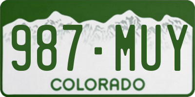 CO license plate 987MUY