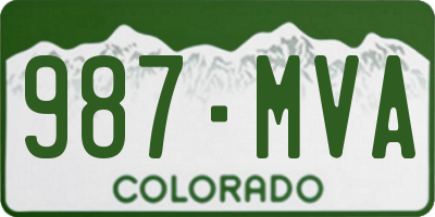 CO license plate 987MVA