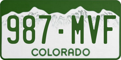 CO license plate 987MVF