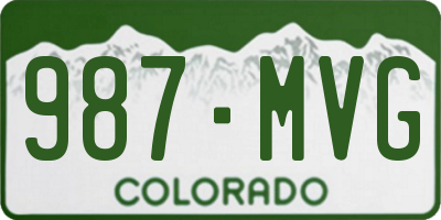 CO license plate 987MVG