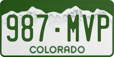 CO license plate 987MVP