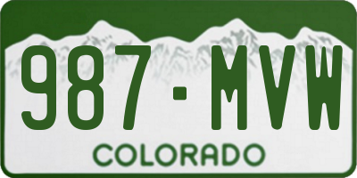 CO license plate 987MVW