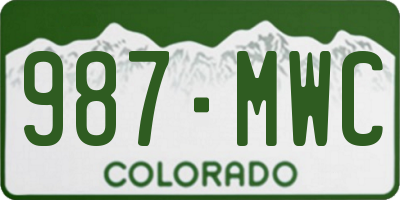 CO license plate 987MWC