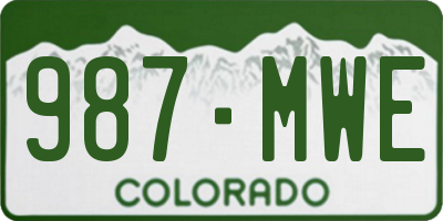 CO license plate 987MWE