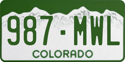 CO license plate 987MWL