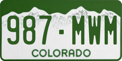 CO license plate 987MWM