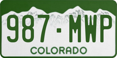 CO license plate 987MWP
