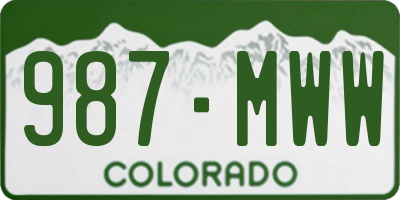 CO license plate 987MWW