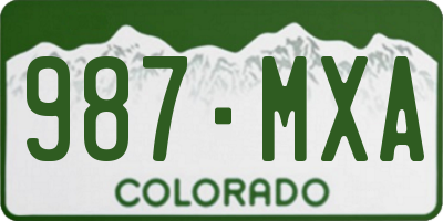 CO license plate 987MXA