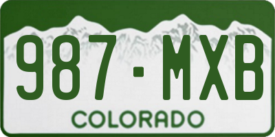 CO license plate 987MXB