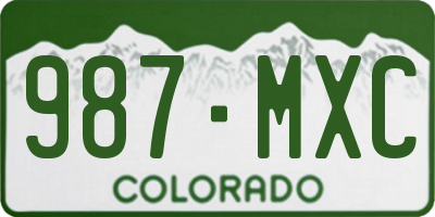 CO license plate 987MXC