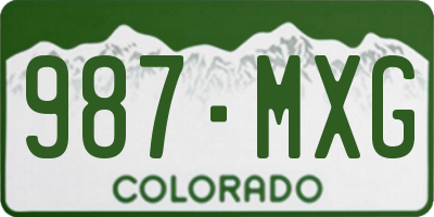 CO license plate 987MXG
