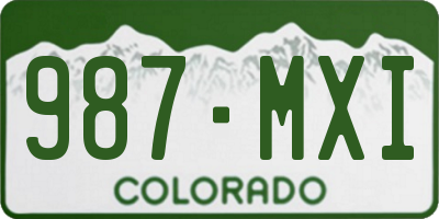 CO license plate 987MXI